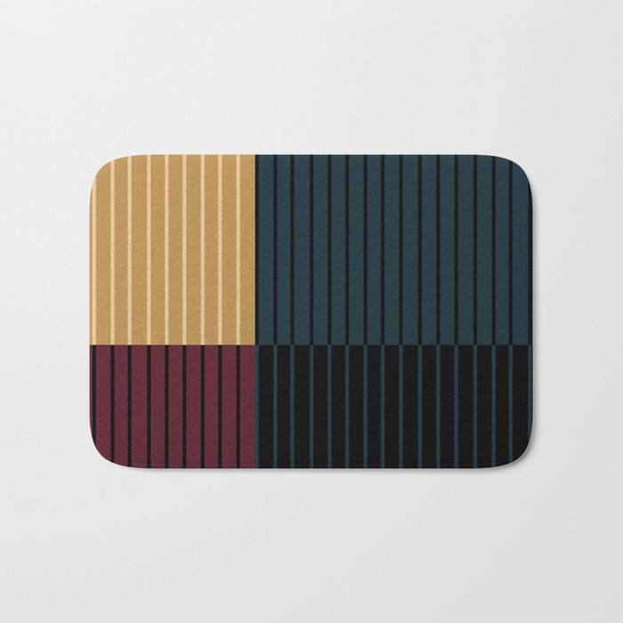Color Block Line Abstract X Bath Mat Gallery Image 1