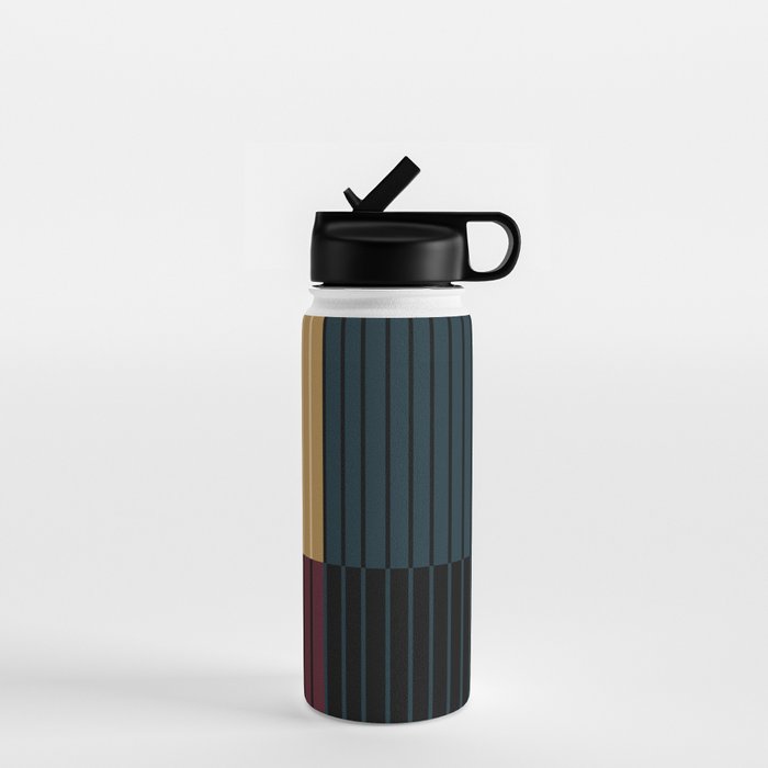 Color Block Line Abstract X Water Bottle Gallery Image 1