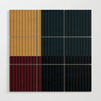 Color Block Line Abstract X Wood Wall Art Gallery Image 1