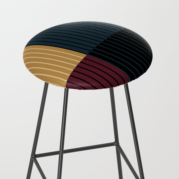 Color Block Line Abstract X Stool Gallery Image 2