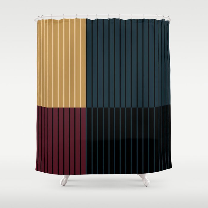 Color Block Line Abstract X Shower Curtain Gallery Image 1