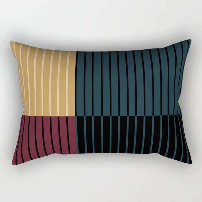 Color Block Line Abstract X Rectangular Pillow Gallery Image 2