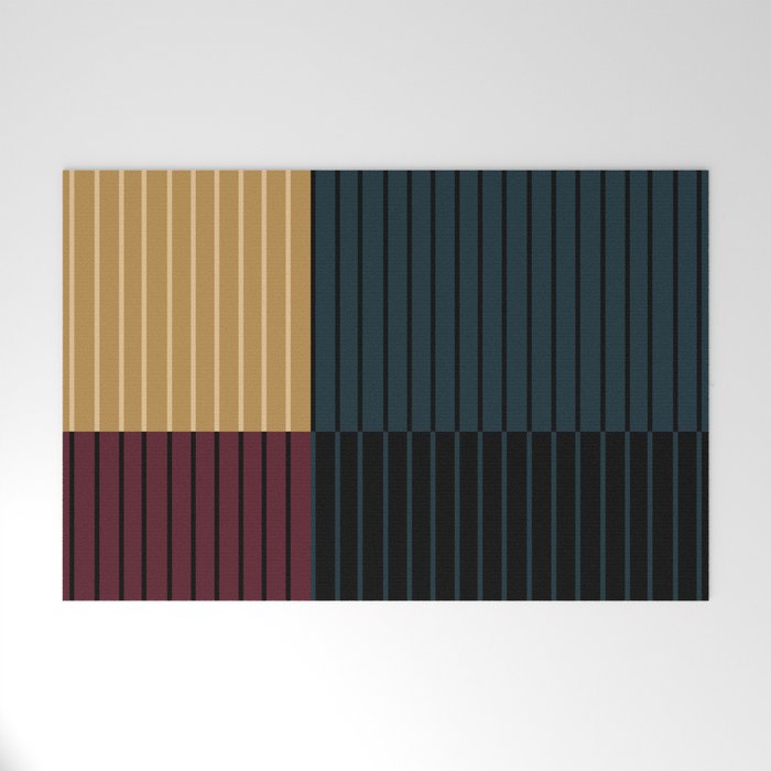 Color Block Line Abstract X Welcome Mat Gallery Image 1