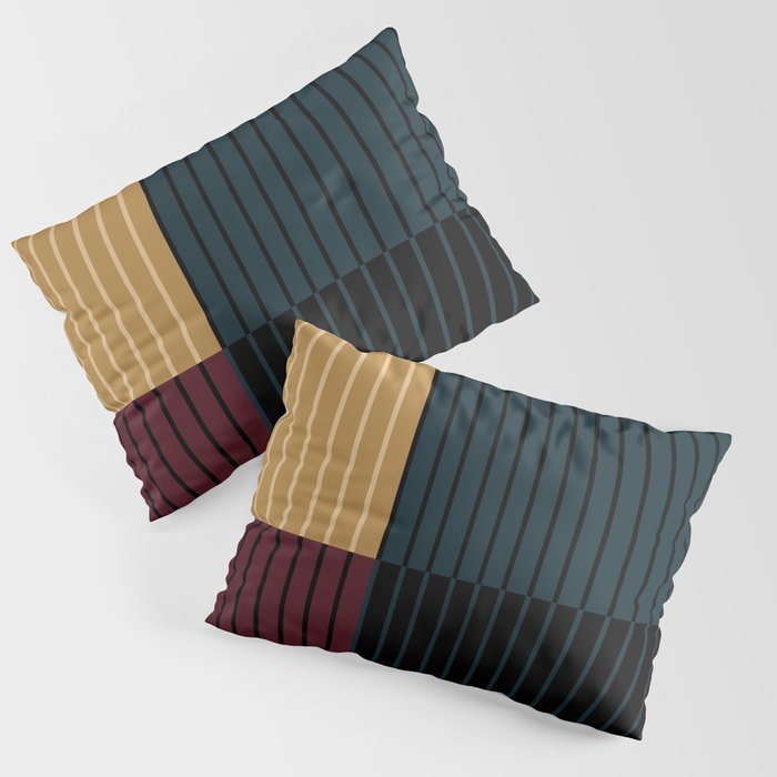 Color Block Line Abstract X Pillow Sham Gallery Image 3
