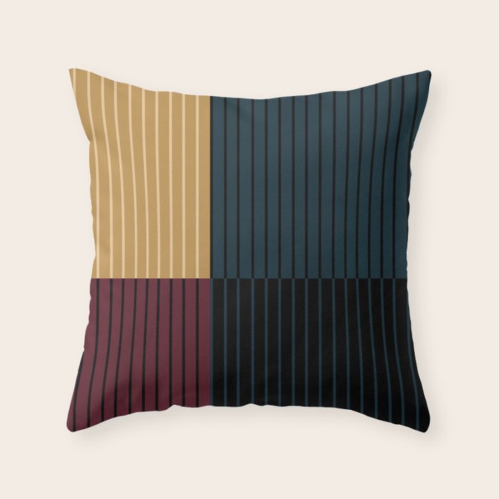 Color Block Line Abstract X Throw Pillow Gallery Image 6