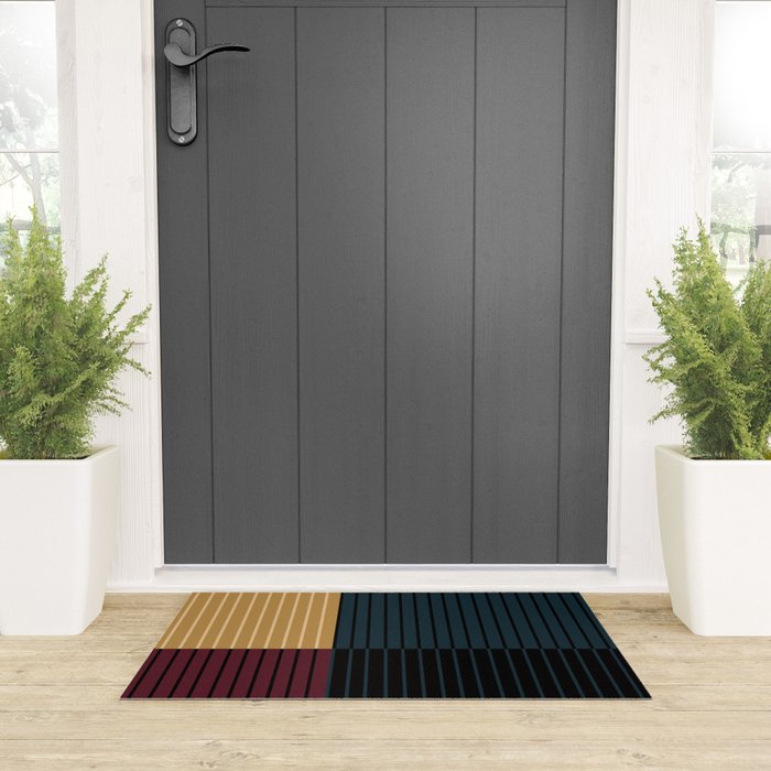 Color Block Line Abstract X Welcome Mat Gallery Image 3