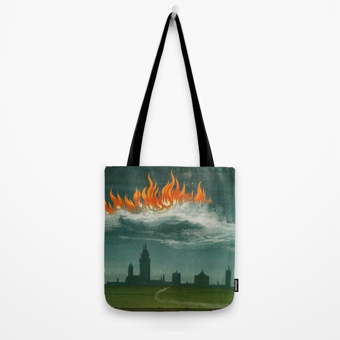 Heavenly fire over Augsburg  Augsburger Wunderzeichenbuch Himmelsfeuer uber Augsburg Tote Bag Gallery Image 2