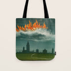 Heavenly fire over Augsburg  Augsburger Wunderzeichenbuch Himmelsfeuer uber Augsburg Tote Bag Gallery Image 1