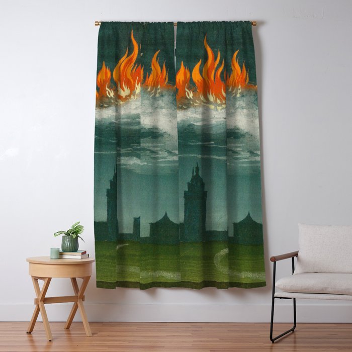 Heavenly fire over Augsburg  Augsburger Wunderzeichenbuch Himmelsfeuer uber Augsburg Window Curtain Gallery Image 5