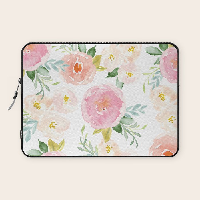 Sweet Pink Blooms (Floral 02) Laptop Sleeve Gallery Image 1
