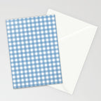 Gingham Check Pattern in Baby Blue and White Stationery Card Gallery Image 2