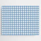 Gingham Check Pattern in Baby Blue and White Jigsaw Puzzle Gallery Image 1