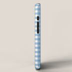Gingham Check Pattern in Baby Blue and White iPhone Case Gallery Image 2
