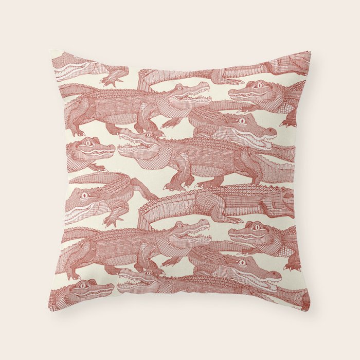 just alligators paprika Throw Pillow Gallery Image 6