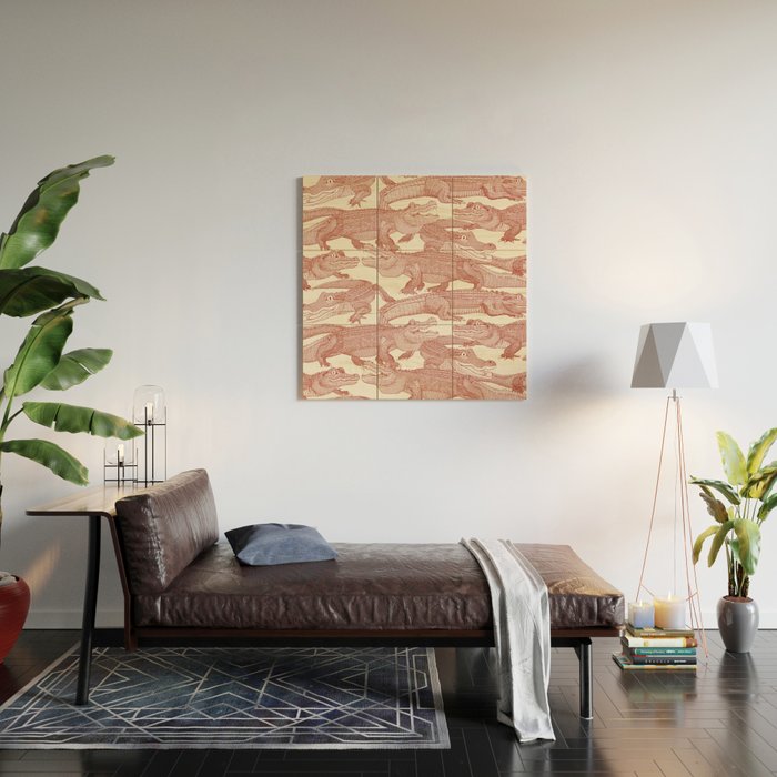 just alligators paprika Wood Wall Art Gallery Image 2