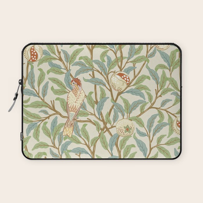 William Morris Enchanted Bird & Pomegranate Cream Pattern Laptop Sleeve Gallery Image 1