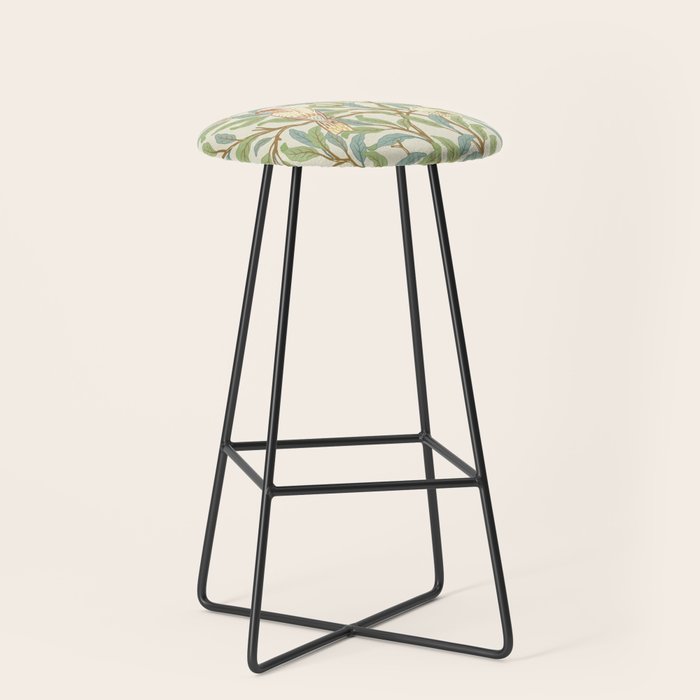 William Morris Enchanted Bird & Pomegranate Cream Pattern Stool Gallery Image 1
