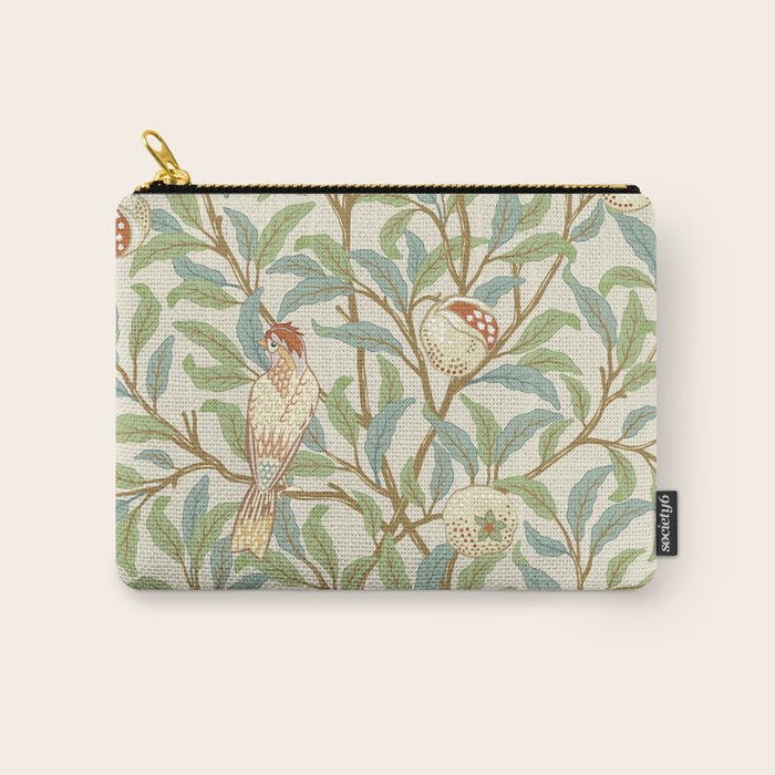 William Morris Enchanted Bird & Pomegranate Cream Pattern Carry All Pouch Gallery Image 1