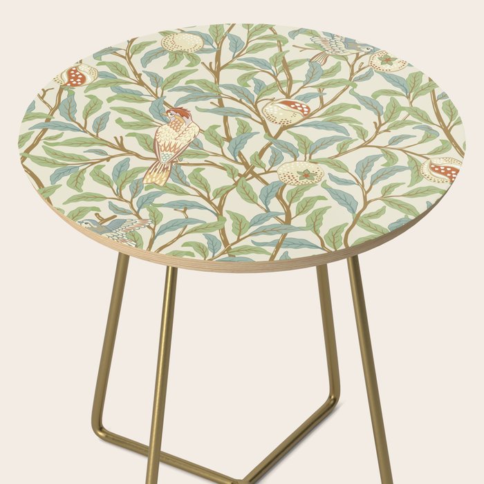 William Morris Enchanted Bird & Pomegranate Cream Pattern Side Table Gallery Image 2