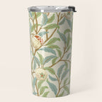 William Morris Enchanted Bird & Pomegranate Cream Pattern Travel Mug Gallery Image 2