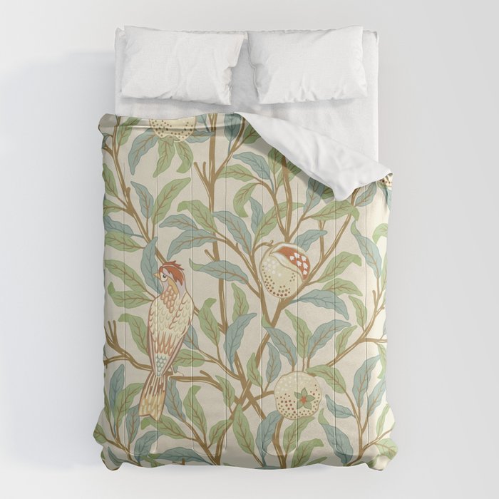 William Morris Enchanted Bird & Pomegranate Cream Pattern Comforter Gallery Image 1