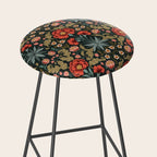 Victorian Carnation in Moody Red and Green Stool Gallery Image 2
