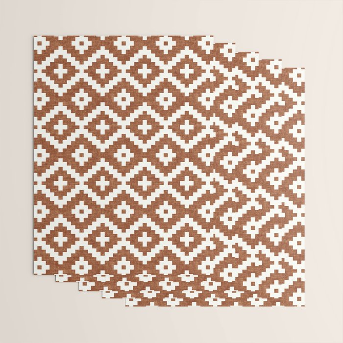 woven aztec geometric - ginger orange Wrapping Paper Gallery Image 3