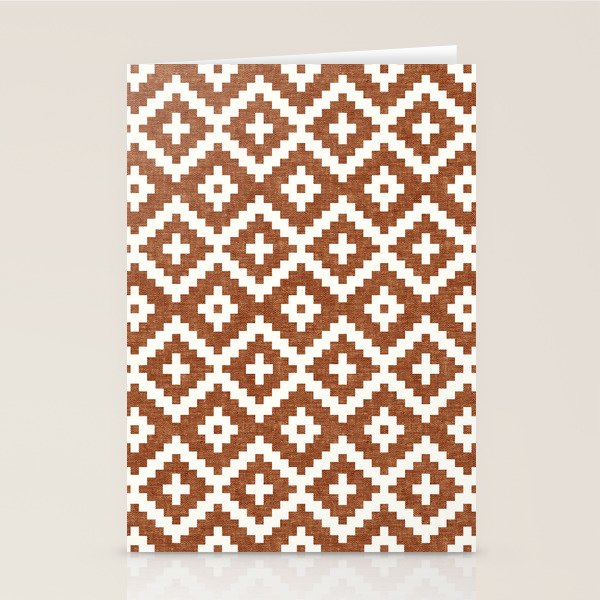 woven aztec geometric - ginger orange Stationery Card Gallery Image 2