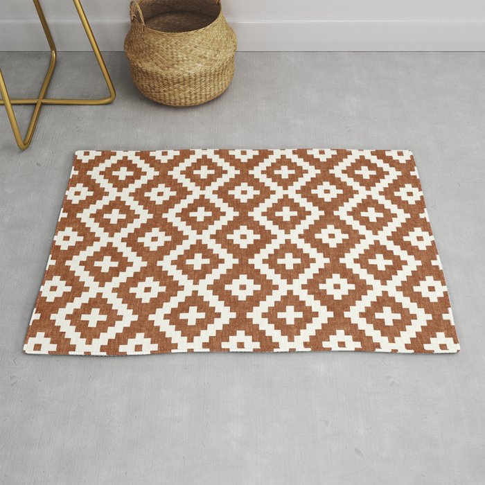 woven aztec geometric - ginger orange Rug Gallery Image 1