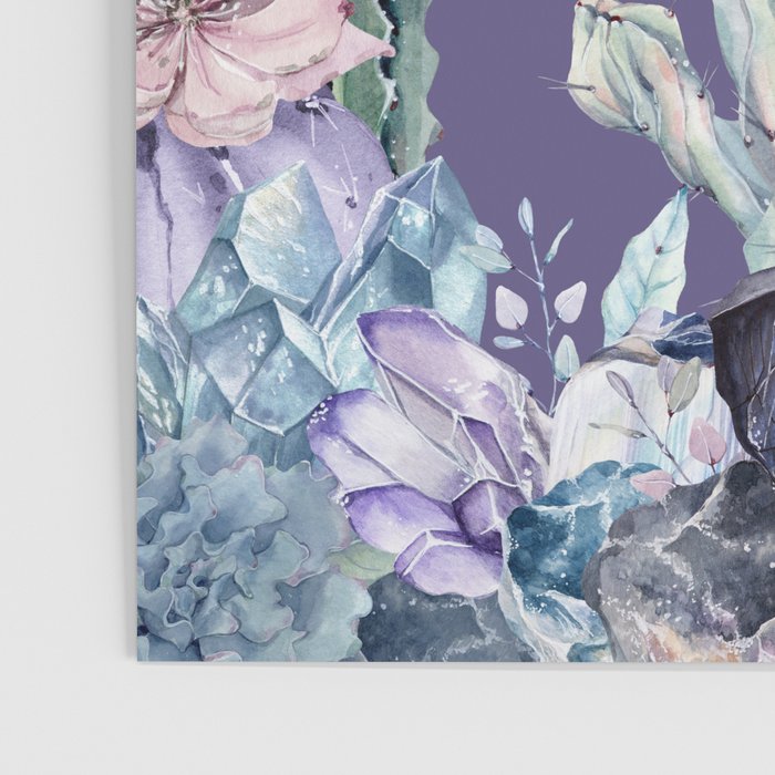 Desert Cactus Full Moon Succulent Garden on Purple Poster Gallery Image 3
