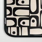 Mid Century Modern Piquet Abstract Multi Geometric Pattern in Black and Almond Cream Laptop Sleeve Gallery Image 3