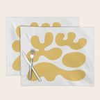 Mid Century Modern Abstract Organic Shapes 337 Yellow Placemat Gallery Image 1