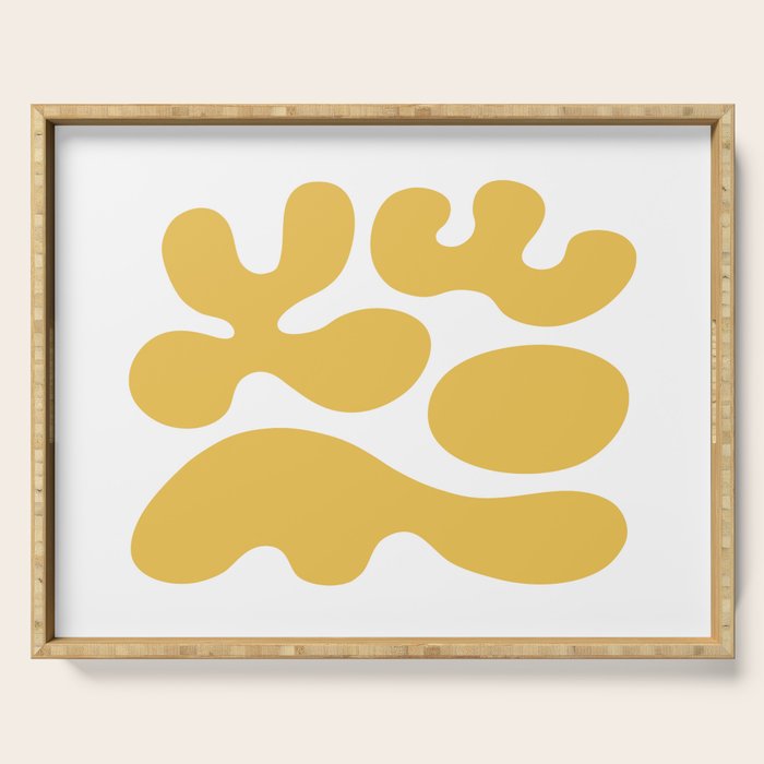 Mid Century Modern Abstract Organic Shapes 337 Yellow Serving Tray Gallery Image 1