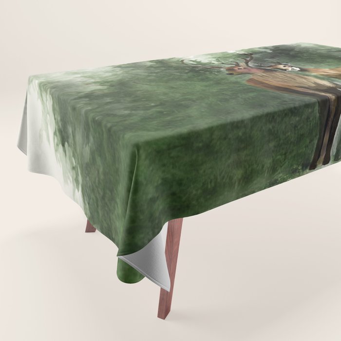 Deers in the Forest Tablecloth Gallery Image 1