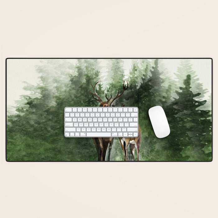 Deers in the Forest Desk Mat Gallery Image 1