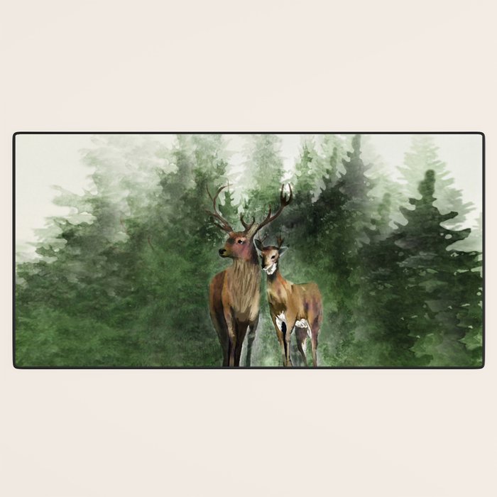 Deers in the Forest Desk Mat Gallery Image 3