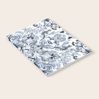 Indigo, Navy Blue and White Calligraphy Doodle Pattern Notebook Gallery Image 2