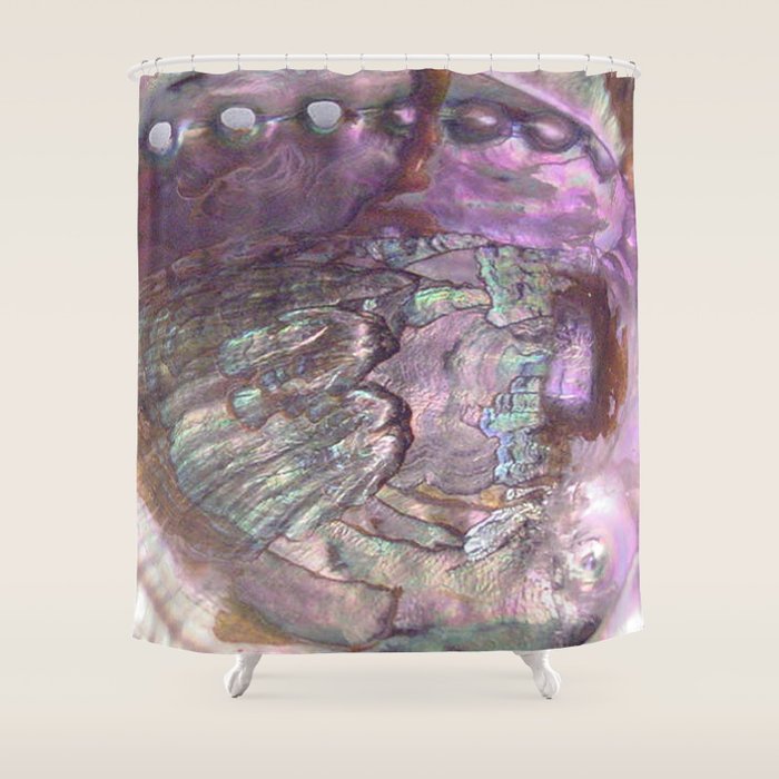 Shimmery Lavender Abalone Mother of Pearl Shower Curtain Gallery Image 1