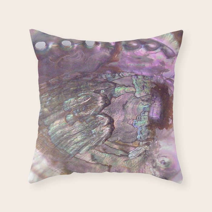 Shimmery Lavender Abalone Mother of Pearl Throw Pillow Gallery Image 1