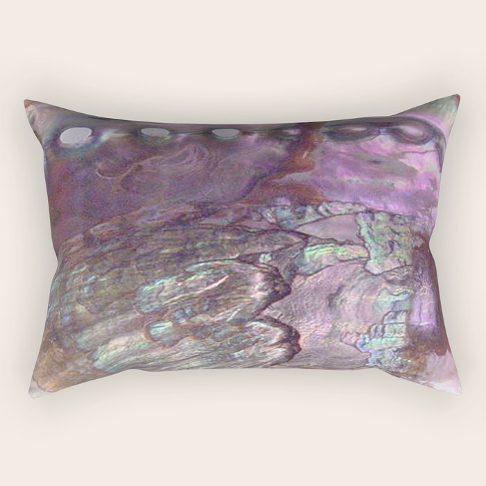 Shimmery Lavender Abalone Mother of Pearl Rectangular Pillow Gallery Image 2