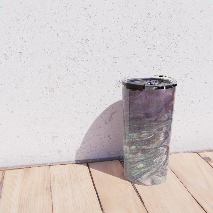 Shimmery Lavender Abalone Mother of Pearl Travel Mug Gallery Image 4