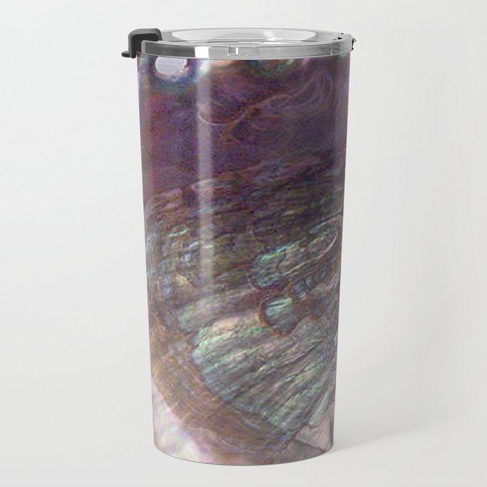Shimmery Lavender Abalone Mother of Pearl Travel Mug Gallery Image 3