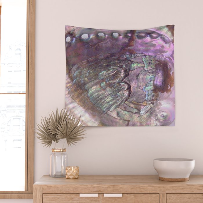 Shimmery Lavender Abalone Mother of Pearl Wall Tapestry Gallery Image 2