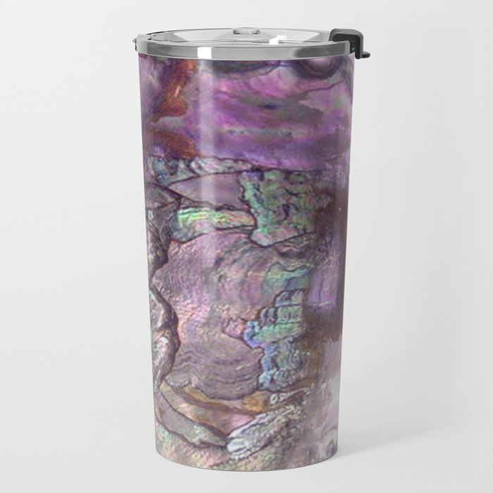 Shimmery Lavender Abalone Mother of Pearl Travel Mug Gallery Image 2