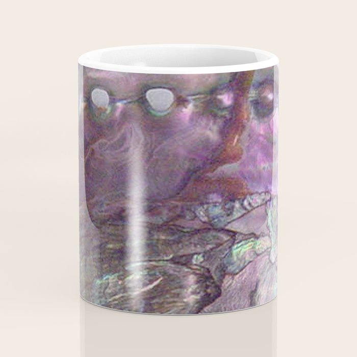 Shimmery Lavender Abalone Mother of Pearl Coffee Mug Gallery Image 4