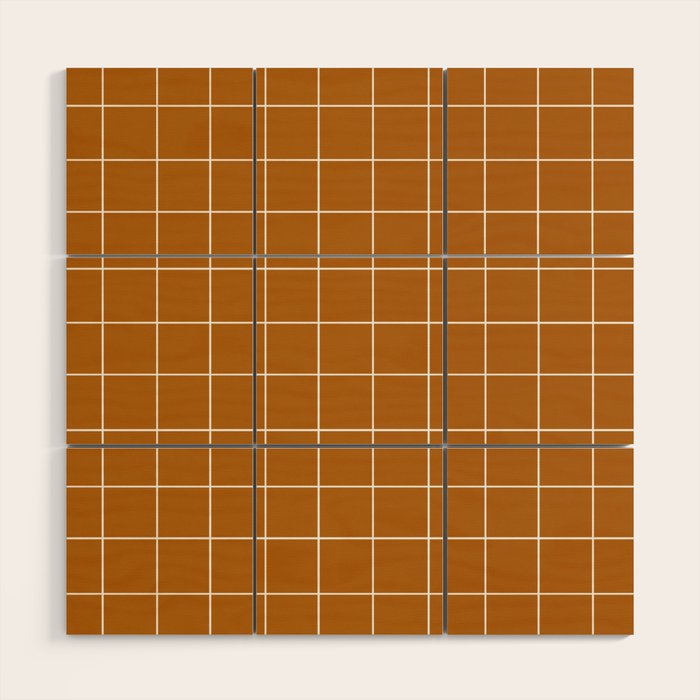 Grid (Golden Brown) Wood Wall Art Gallery Image 1