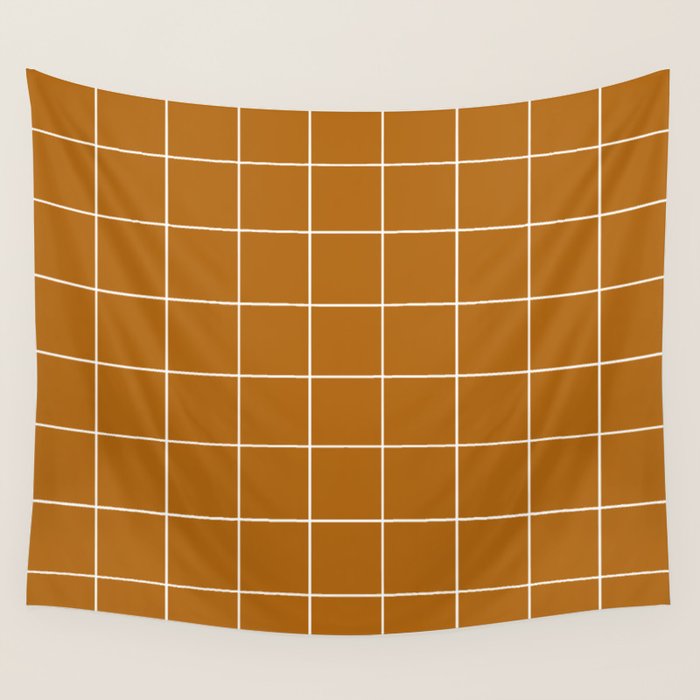 Grid (Golden Brown) Wall Tapestry Gallery Image 4