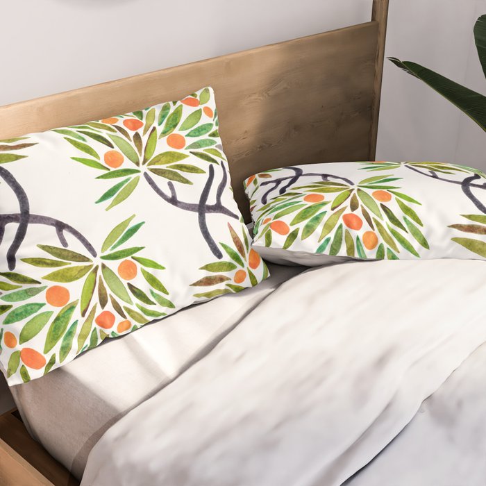 Bonsai Tree - Orange Fruit Pillow Sham Gallery Image 2