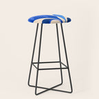 Indigo Tropics - Modern Coastal Design Stool Gallery Image 1