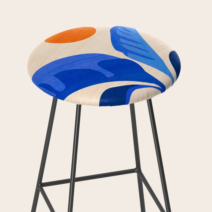 Indigo Tropics - Modern Coastal Design Stool Gallery Image 2